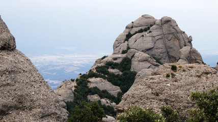 Mountain peak at the Montserrat mountain near Barcelona in Catalonia, Spain
