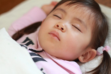 sleeping Japanese girl (2 years old)