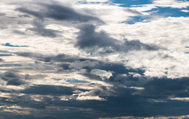 colorful dramatic sky with cloud at sunset