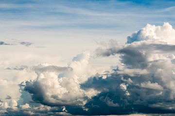 colorful dramatic sky with cloud at sunset