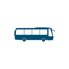 city public bus, navy bus symbol on white backgroud