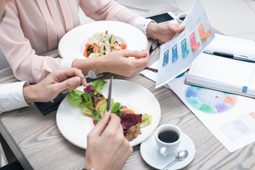 Business meeting in luxury restaurant