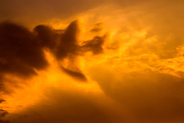 colorful dramatic sky with cloud at sunset