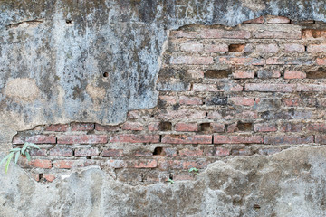 cracked concrete vintage brick wall background
