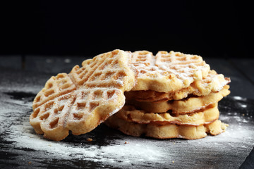 Belgian waffles with powdered sugar