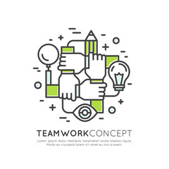 Vector Icon Style Illustration Concept of Cooperation Teamwork, Group, Partnership, Isolated Modern Symbol