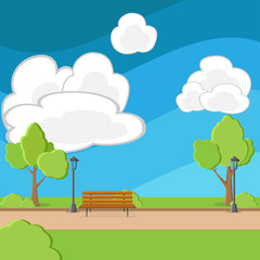 summer city park. vector illustration