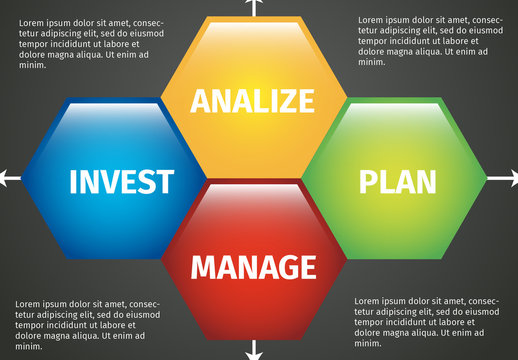 Colorful Hexagonal Financial Planning Infographic Template
