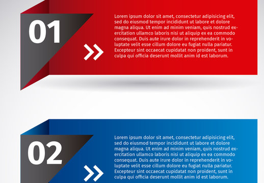 Three Section Numbered Tab Infographic