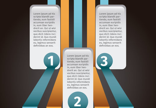 Orange And Blue Numbered Vertical Steps Infographic Template