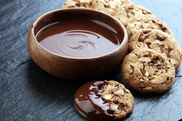 Melting chocolate / melted chocolate/ chocolate swirl and cookies