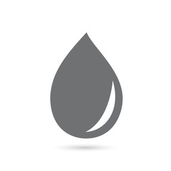 Icon of a drop of gray water on a white background