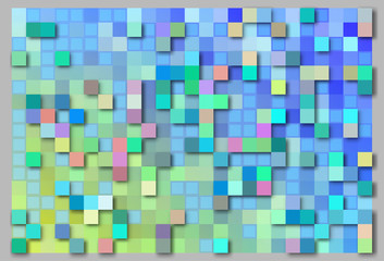 abstract vector background of multicolored square with shadows