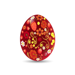 Painted Easter egg on a white background