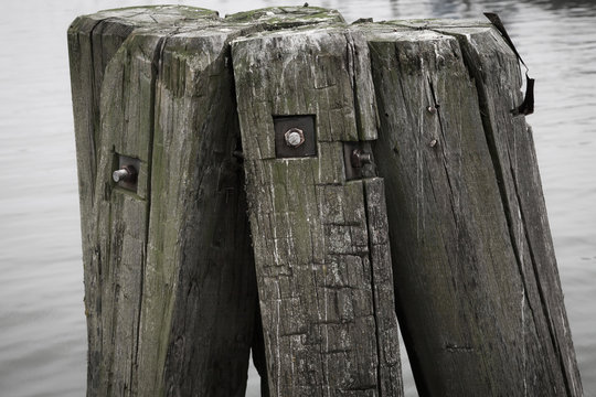 Dreierpack (Dalben im Hafen von Wyk / F&ouml;hr)