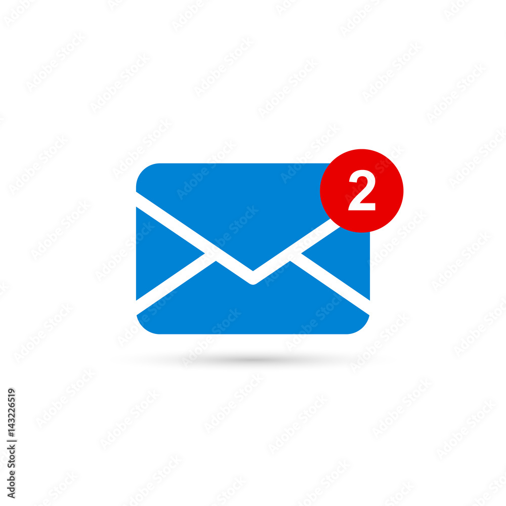 Wall mural two new messages icon with notification. envelope with incoming message. vector.