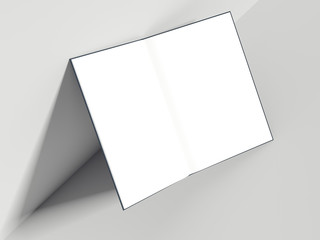 Blank opened book. 3d rendering