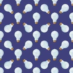Cartoon lamps light bulb seamless pattern background design vector illustration electric icon object brainstorm symbol sign solution energy