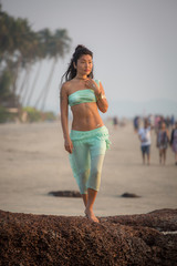 Asian girl on the beach