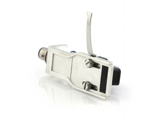 headshell with phone cartridge of white background