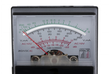 Multimeter with arrows on white background