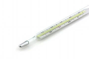 Mercury thermometer isolated on white background