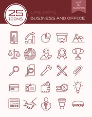 Line icons business and office