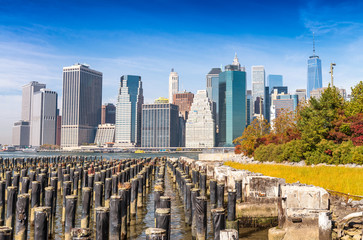 Lower Manhattan skyline from Brooklyn Bridge Park © jovannig