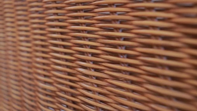 Decorative wicker furniture from rattan closeup, texture, background
