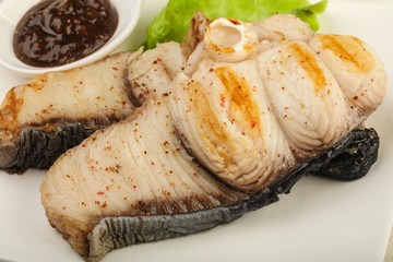 Grilled shark steak