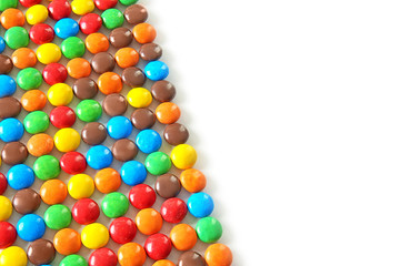 Obraz premium Delicious candies on white background