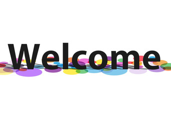 The word Welcome with colorful dots Vector
