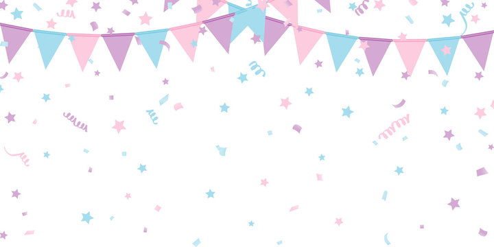 Buntings kids garland isolated on white background Vector