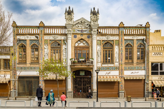Tehran bazar Naser khosro. Old business centre from 1931 in Tehran in Iran