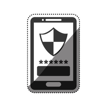 smartphone password security vector icon illustration graphic design