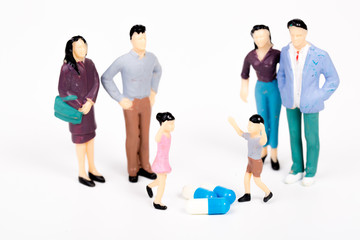 Obraz premium miniature people with drug capsule