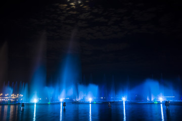 Music fountain at night