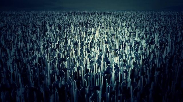 A Massive Army Crowd of Medieval Warriors