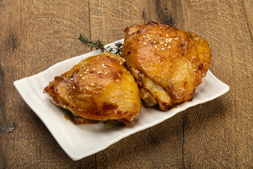 Roasted chicken thighs