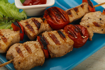 Grilled turkey skewer