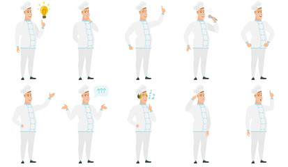 Vector set of illustrations with chef characters.