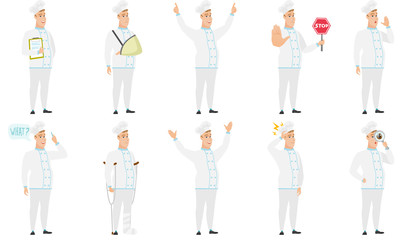 Vector set of illustrations with chef characters.