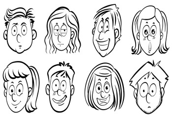 Eight faces of human expressions