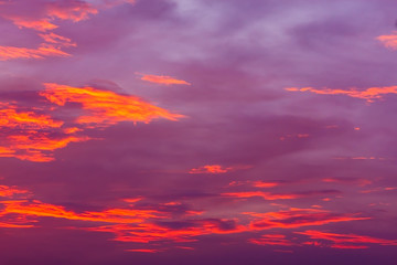 Obraz premium Nature background. Red sky at night and clouds. Beautiful and colorful sunset time.