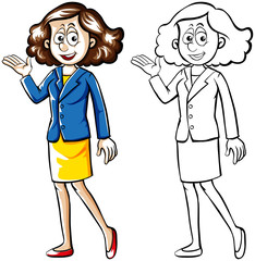 Human character outline for businesswoman