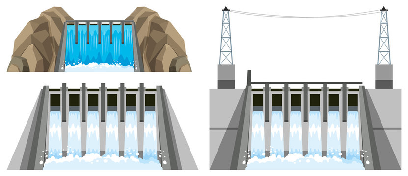 Different designs of dam