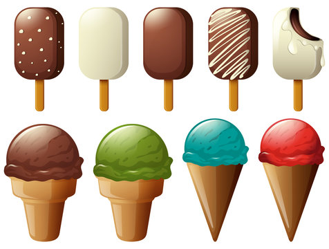Different flavors of icecream