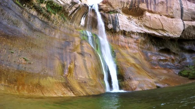 Upward Pan of Waterfall