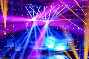 Fototapeta na wymiar Stage Spotlight with Laser rays