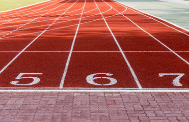 Athlete Track or Running Track with numbers 5 to 7.